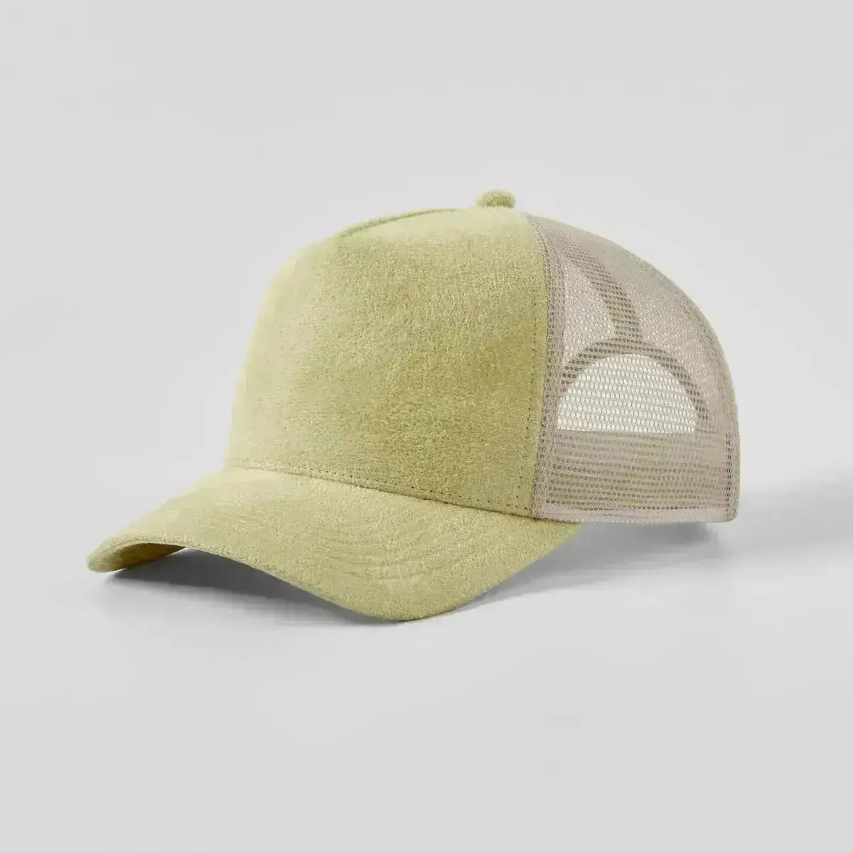 Blank Suede Mesh 5 Panel Trucker Hats Wholesale - 6710