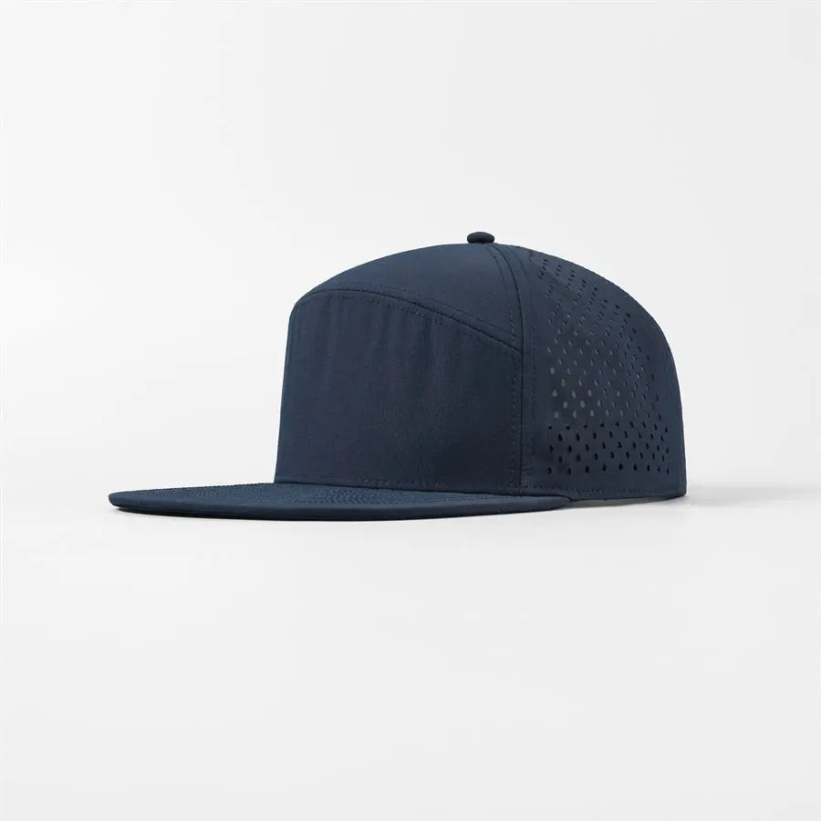 Blank & Custom Perforated Flat Bill Water Repellent Snapback Golf Hat Wholesale - 6023