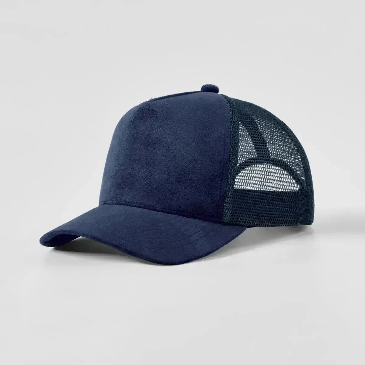 Blank Suede Mesh 5 Panel Trucker Hats Wholesale - 6710
