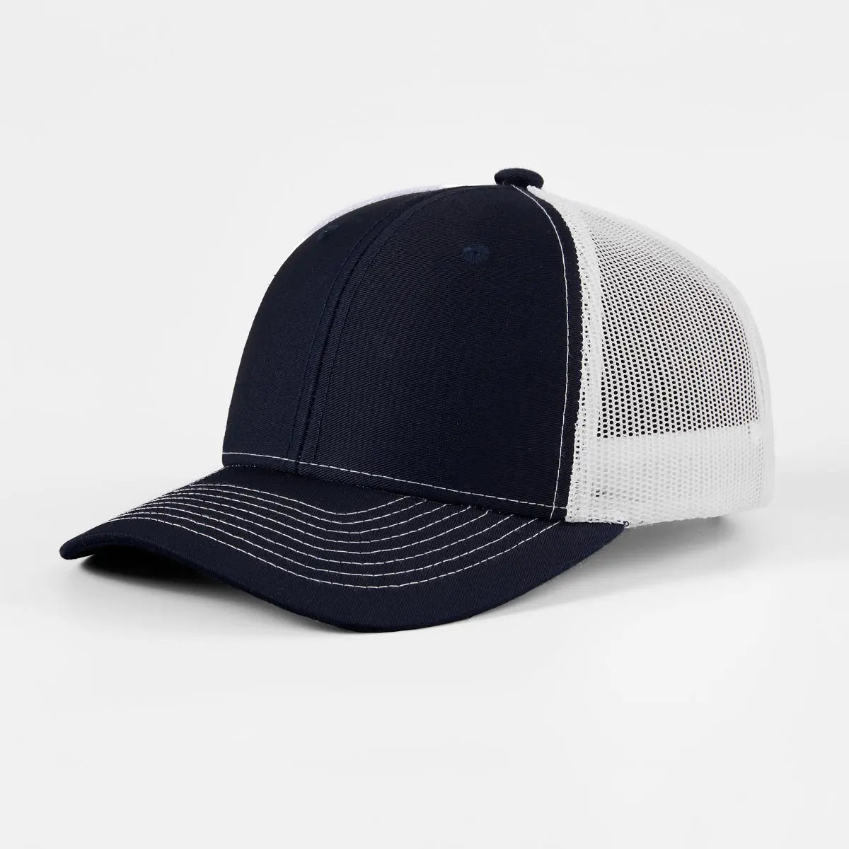 Blank & Custom 6 Panel Mid Profile Structured Trucker Hat Wholesale - 7018