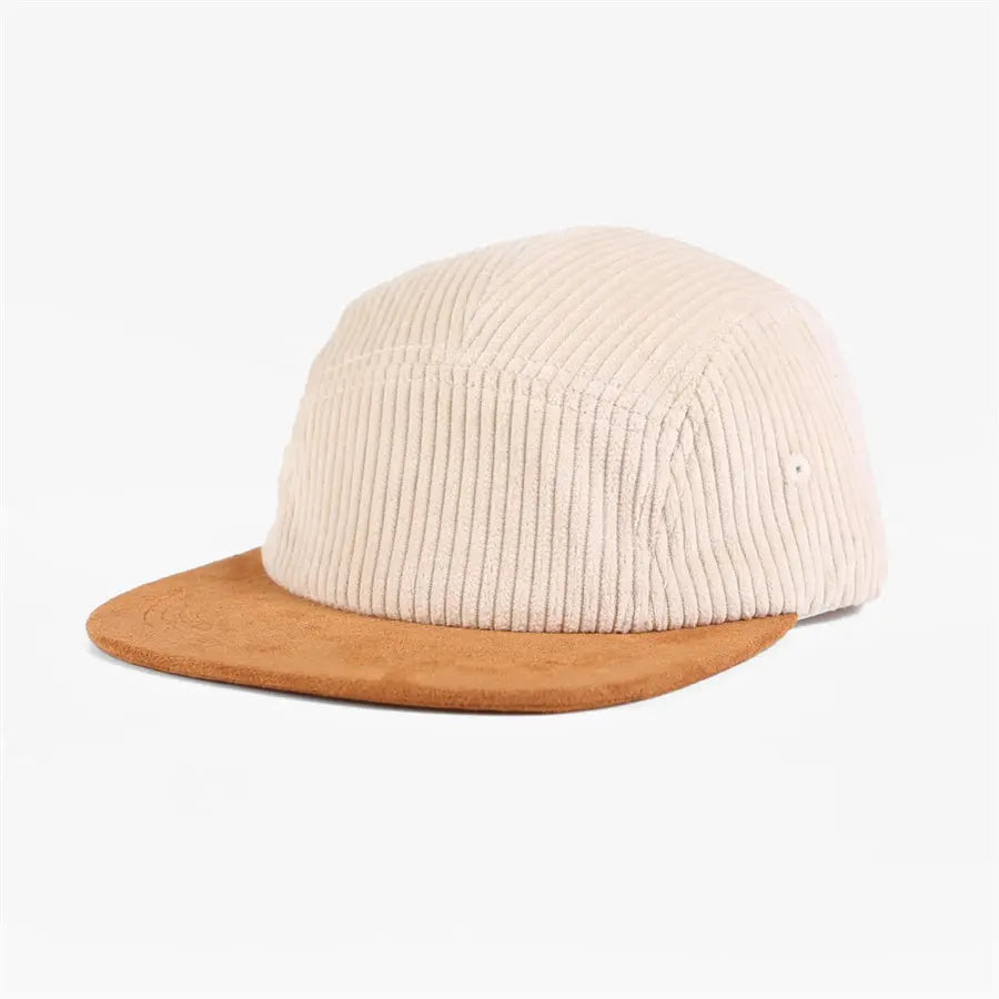 Blank & Custom Corduroy 5 Panel Flat Bill Camper Hat Wholesale - 6715