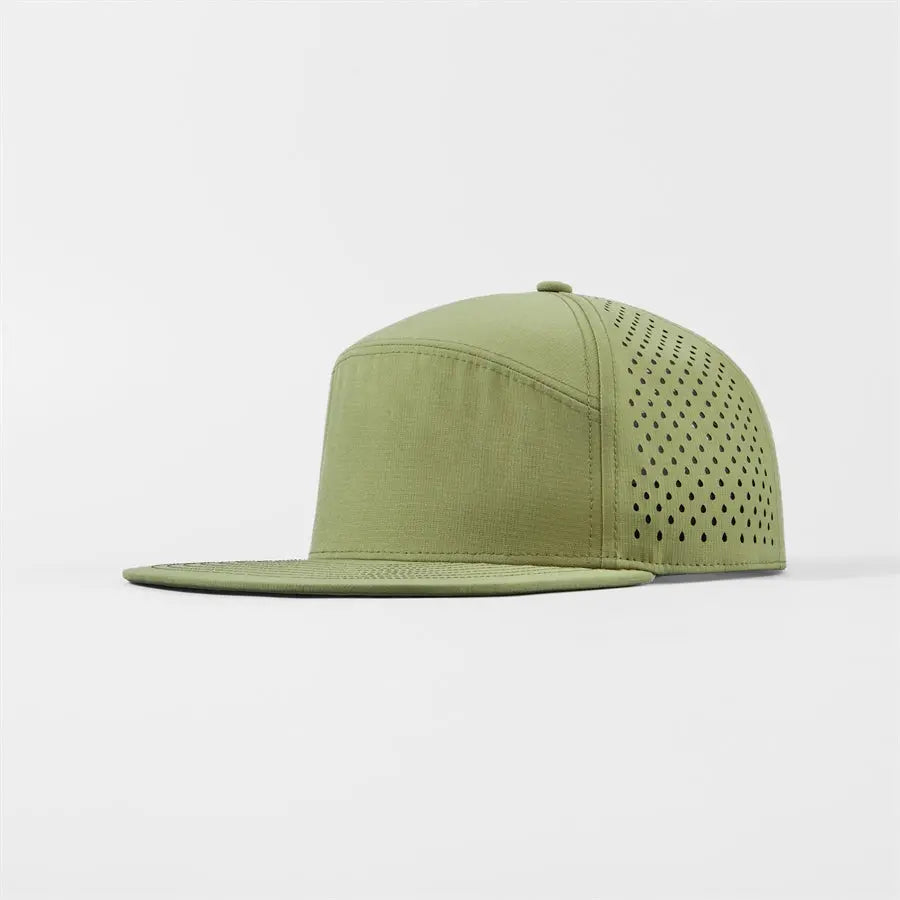 Blank & Custom Perforated Flat Bill Water Repellent Snapback Golf Hat Wholesale - 6023