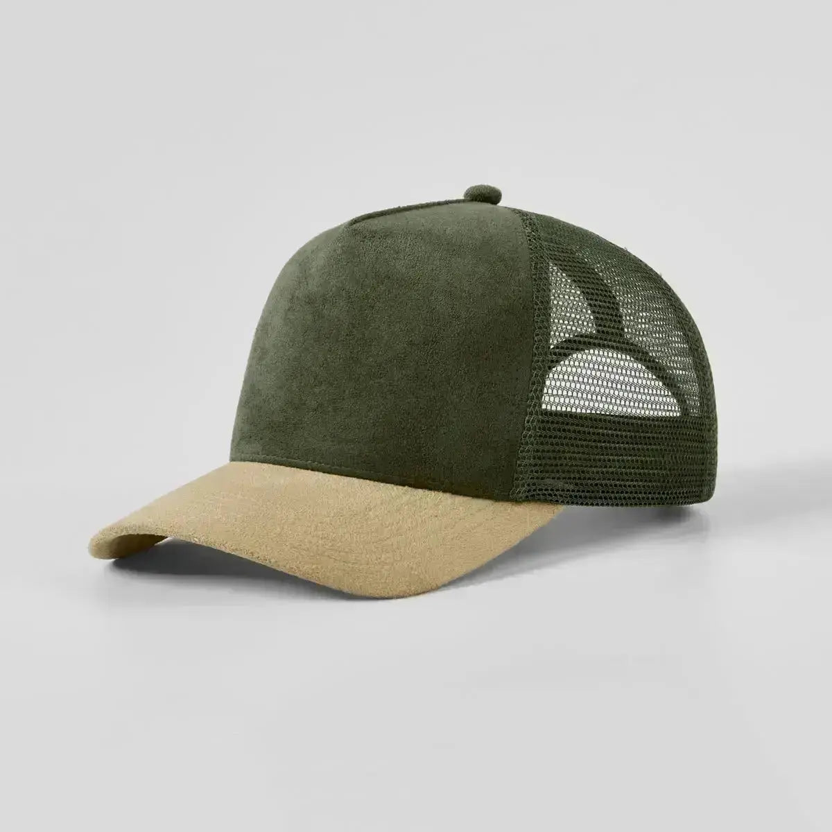 Blank Suede Mesh 5 Panel Trucker Hats Wholesale - 6710