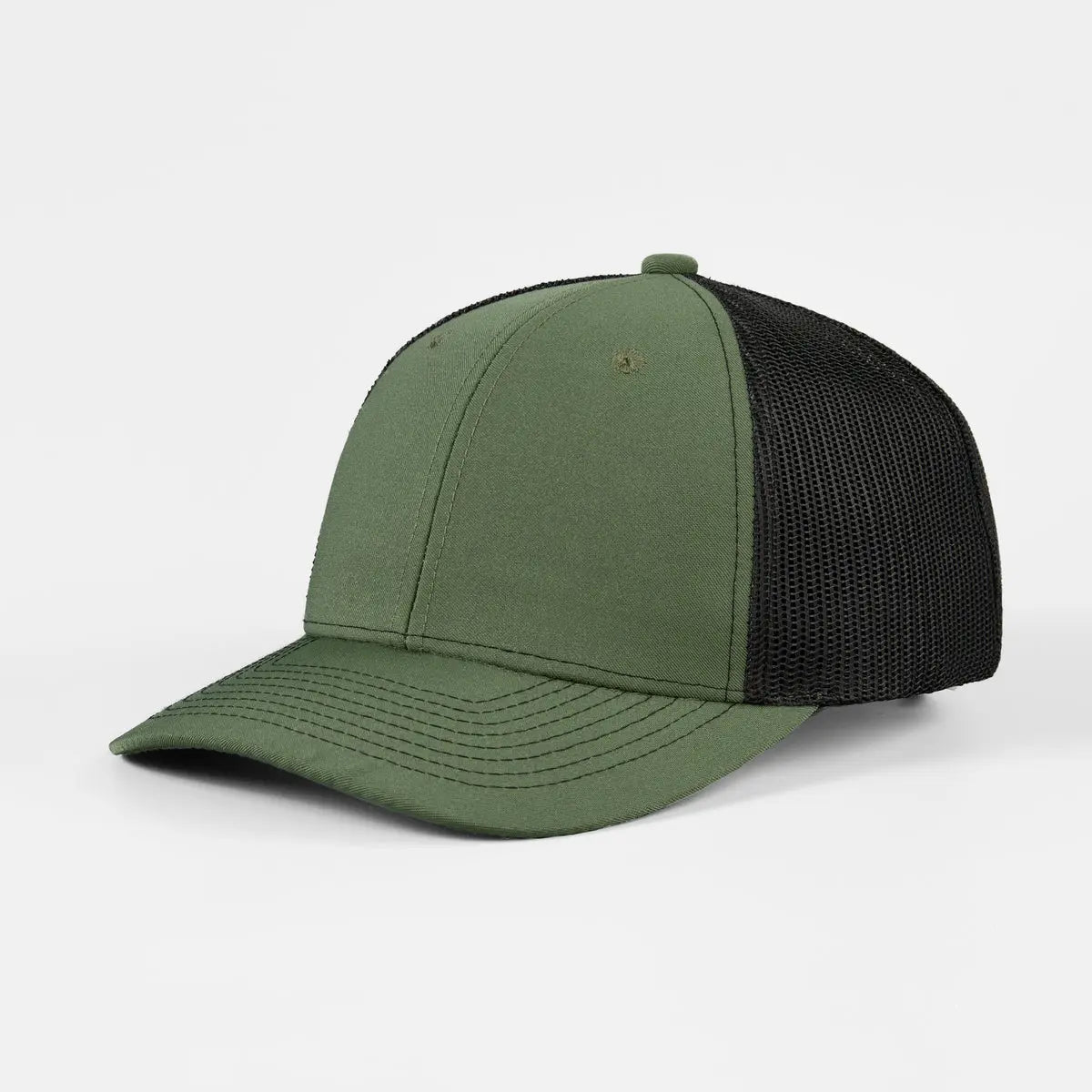 Blank & Custom 6 Panel Mid Profile Structured Trucker Hat Wholesale - 7018