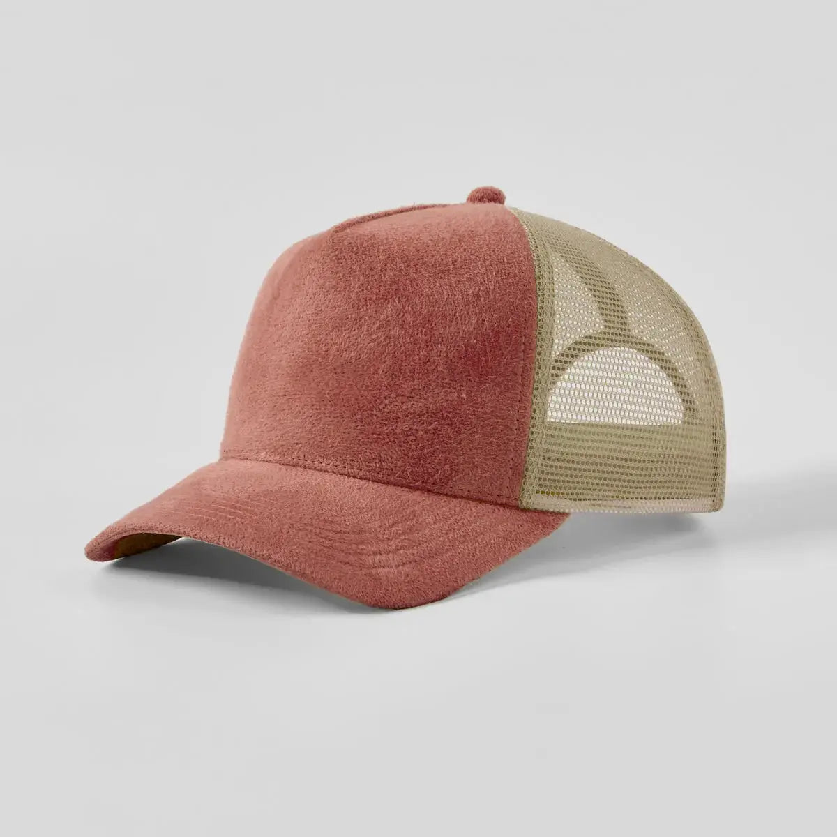 Blank Suede Mesh 5 Panel Trucker Hats Wholesale - 6710