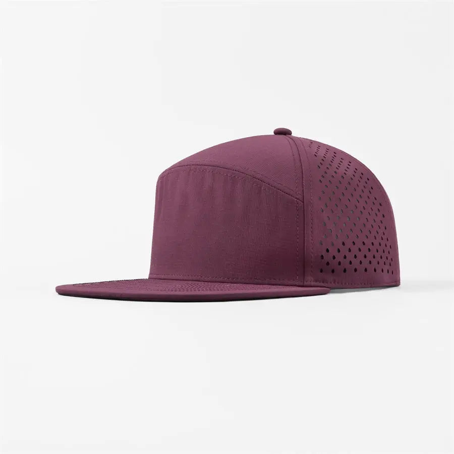 Blank & Custom Perforated Flat Bill Water Repellent Snapback Golf Hat Wholesale - 6023