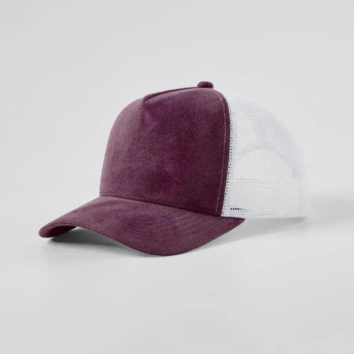 Blank Suede Mesh 5 Panel Trucker Hats Wholesale - 6710