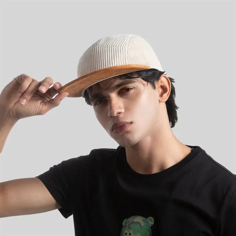 Blank & Custom Corduroy 5 Panel Flat Bill Camper Hat Wholesale - 6715