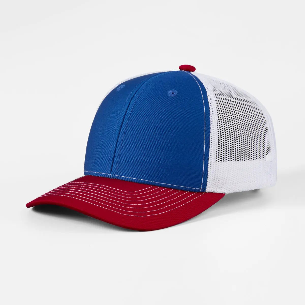 Blank & Custom 6 Panel Mid Profile Structured Trucker Hat Wholesale - 7018