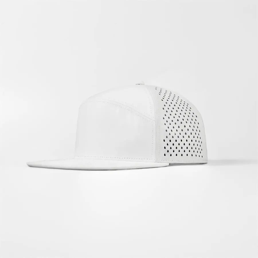 Blank & Custom Perforated Flat Bill Water Repellent Snapback Golf Hat Wholesale - 6023