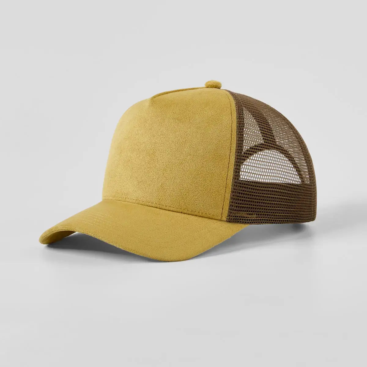Blank Suede Mesh 5 Panel Trucker Hats Wholesale - 6710