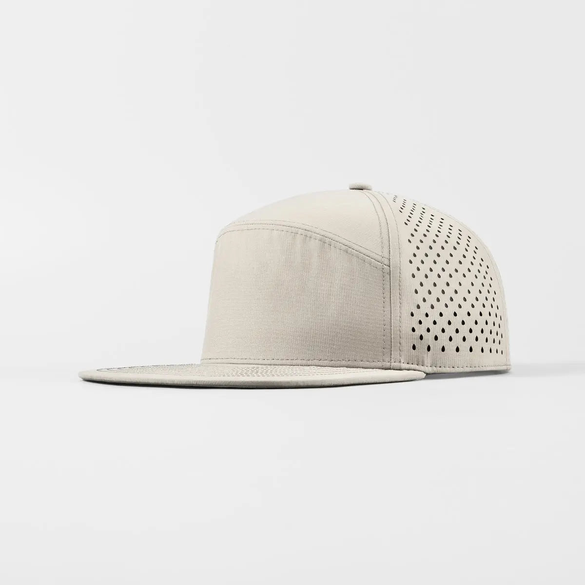 Blank & Custom Perforated Flat Bill Water Repellent Snapback Golf Hat Wholesale - 6023