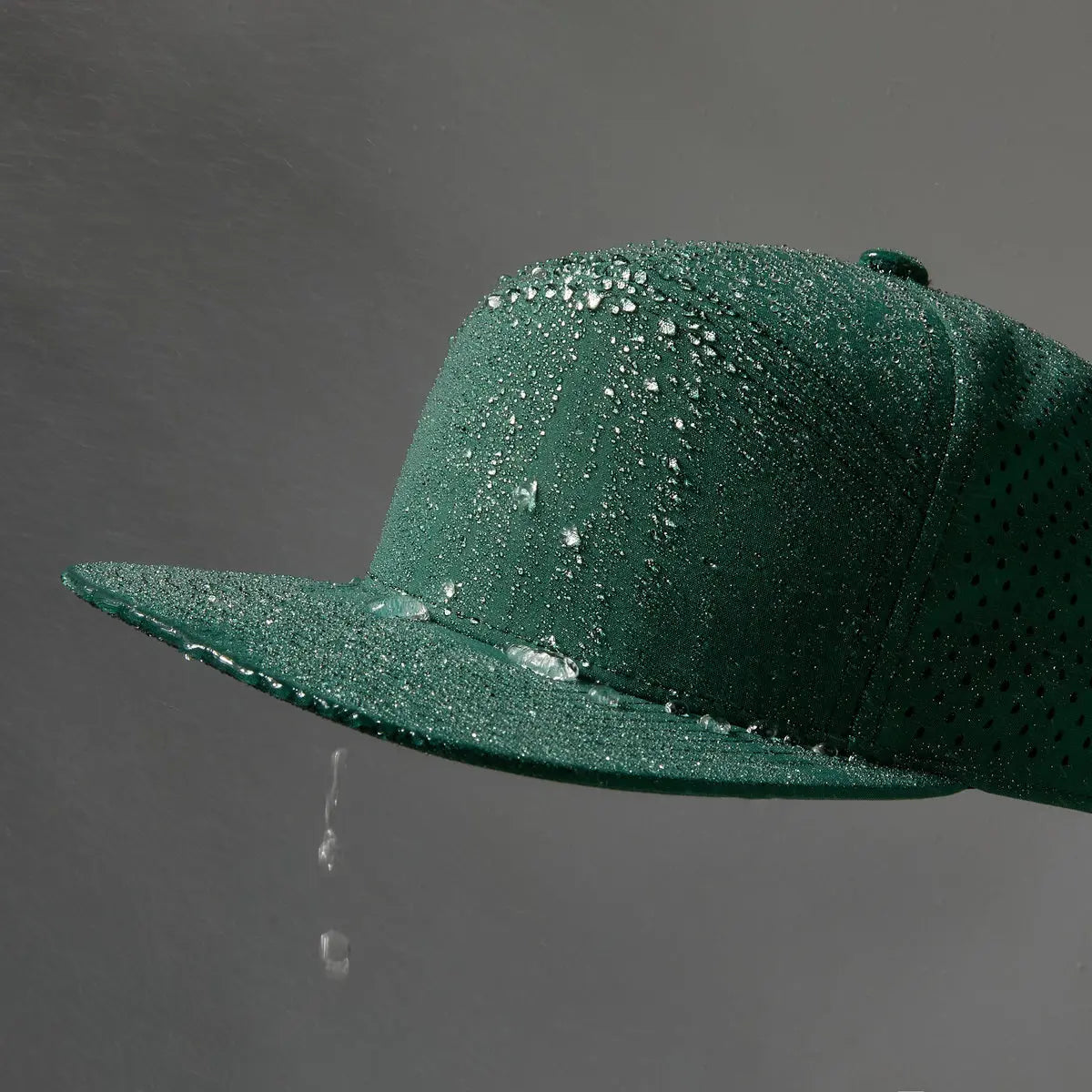 Blank & Custom Flat Bill 7 Panel Perforated Snapback Golf Hat Wholesale - 6472