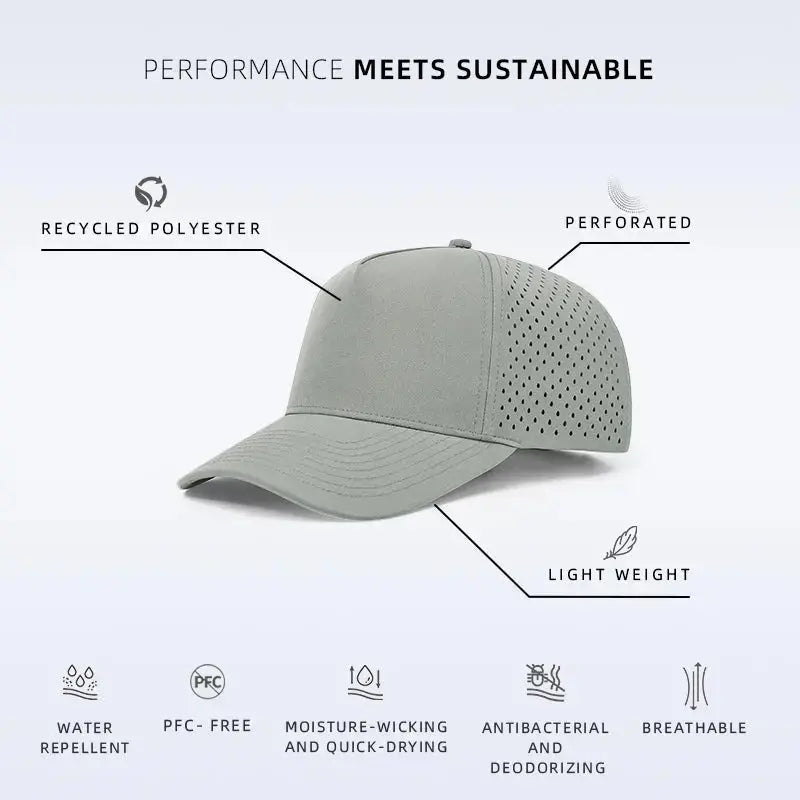 Blank & Custom Perforated 5 Panel Performance Snapback Golf Hat Wholesale - 6526
