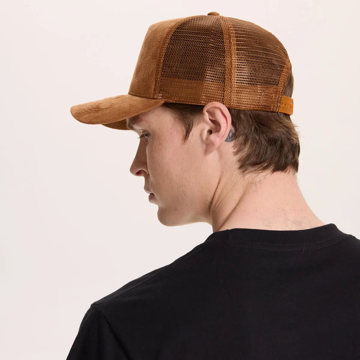 Blank Suede Mesh 5 Panel Trucker Hats Wholesale - 6710