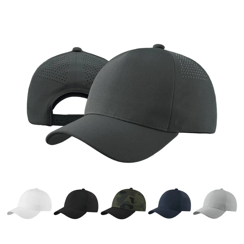 Blank Seamless Bonded Water Repellent Perforated 5 Panel Snapback Golf Hat Wholesale  - 5312