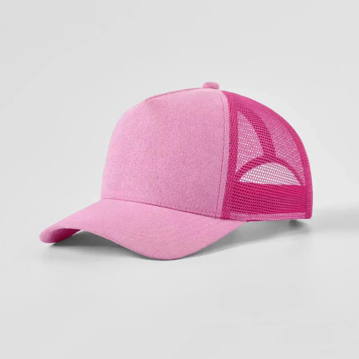 Blank Suede Mesh 5 Panel Trucker Hats Wholesale - 6710